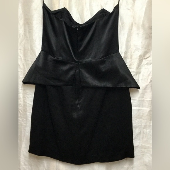 Mason Black strapless cocktail mini prom dress size 4 peplum Nwt date - Picture 3 of 5